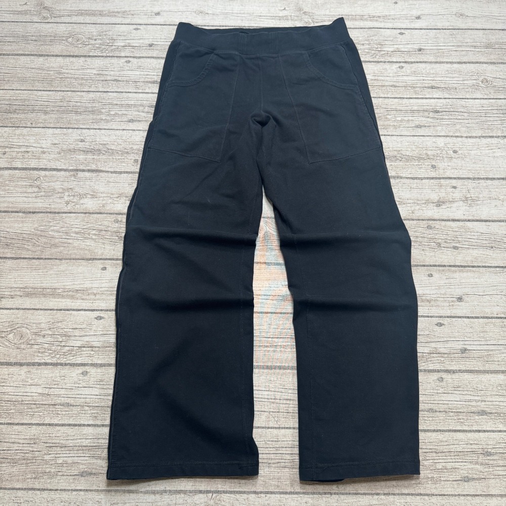 Lululemon Pants Women's 32 Black Cotton Athletic Wide Leg Yoga Training Workout